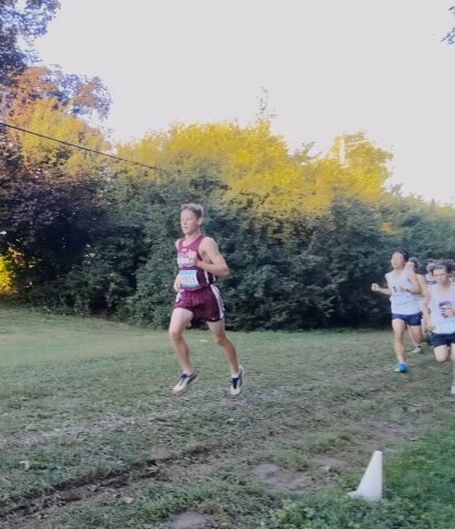 Freshman Owen Shy during a cross country meet.