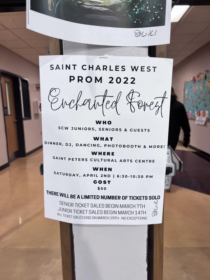 The poster for the St. Charles West Enchanted Forest prom, held on April 2nd.